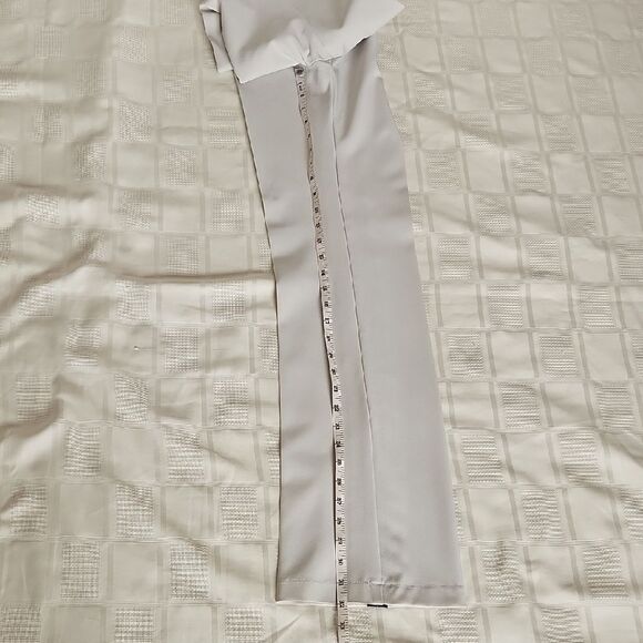 Cream Straight Leg Dress Pants with Tailored Fit - Picture 12 of 16